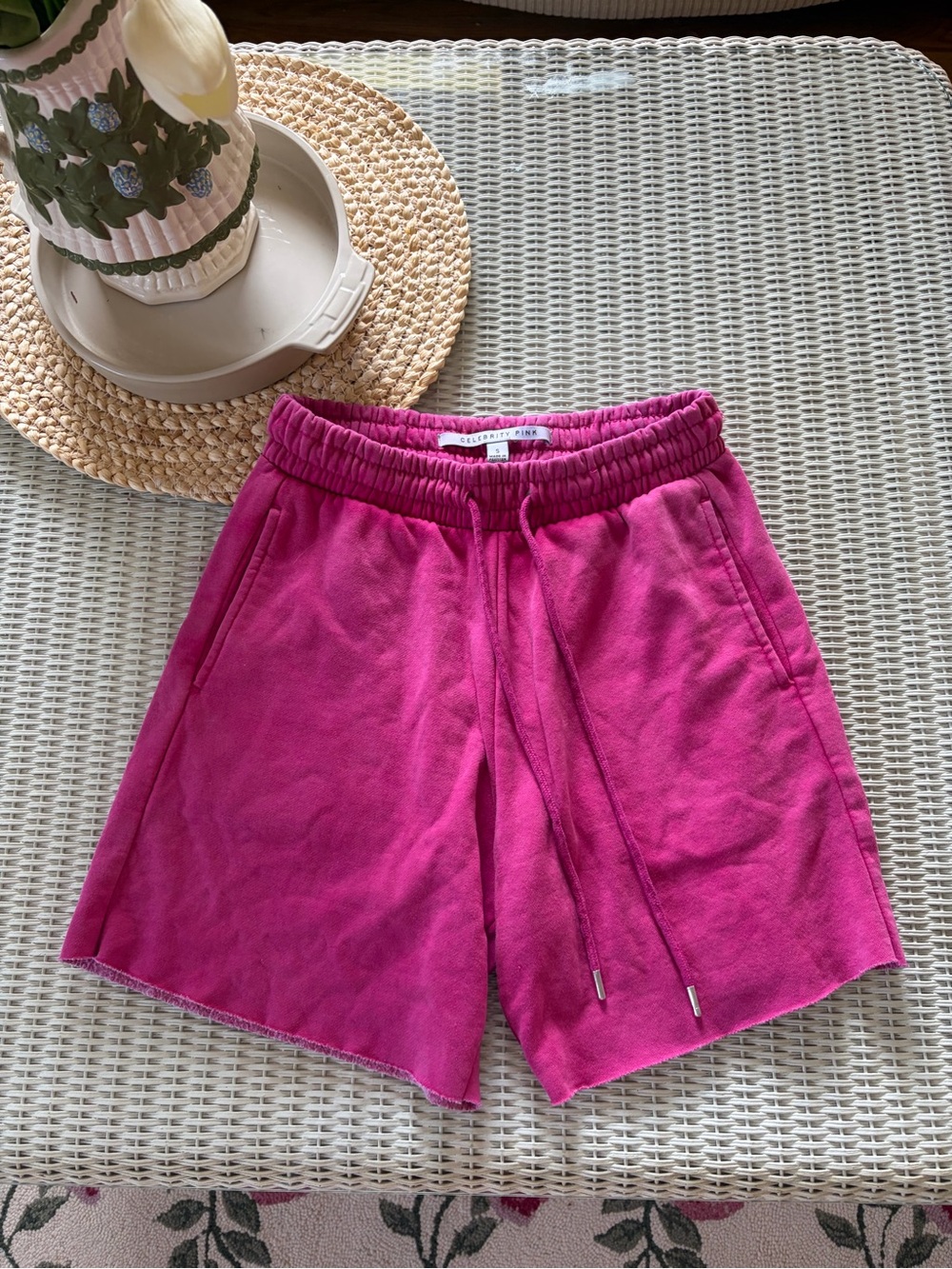 Celebrity Pink Hot Pink Terry Lounge Athletic Shorts